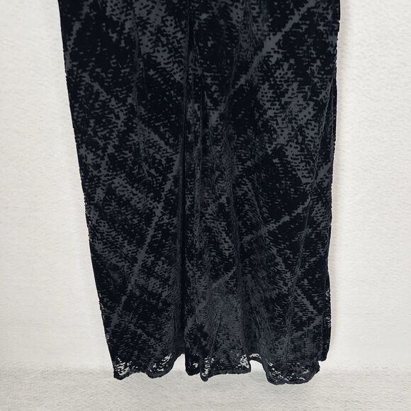 DKNY Dress Women 18W Black Burnout Velvet Slit Sweetheart Sheer Classy Glam NWT - Picture 12 of 16